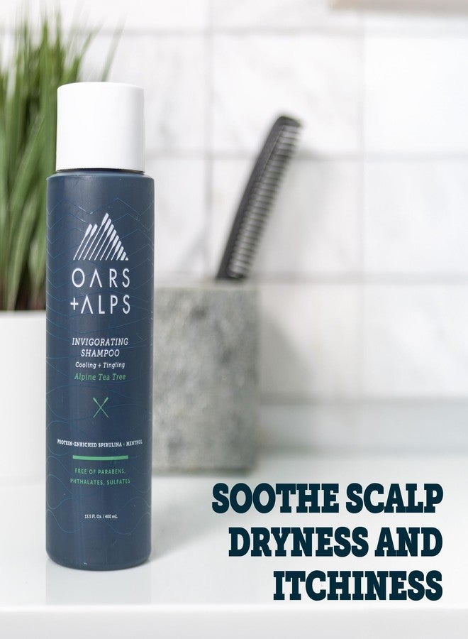 Oars + Alps Men's Sulfate Free Shampoo, Infused with Witch Hazel & Tea Tree Oil, Cleanses & Refreshes, Alpine Tea Tree Scent, 1 Pack, 13.5 Fl Oz - Image 2