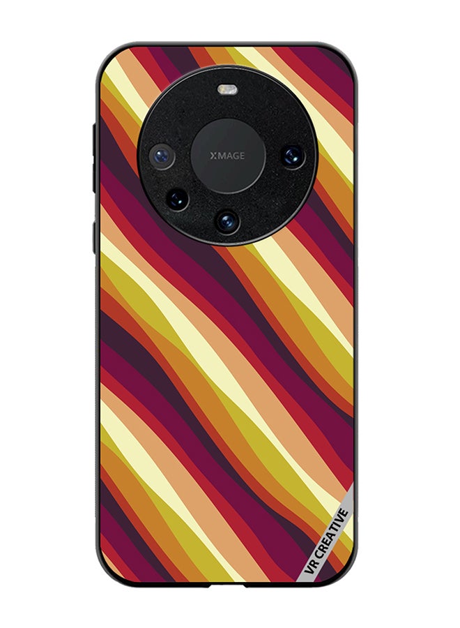 VR CREATIVE Protective Case Cover For Huawei Mate 60 Pro Plus Colorful With Curved Lines Pattern2 Design Multicolour - Image 1