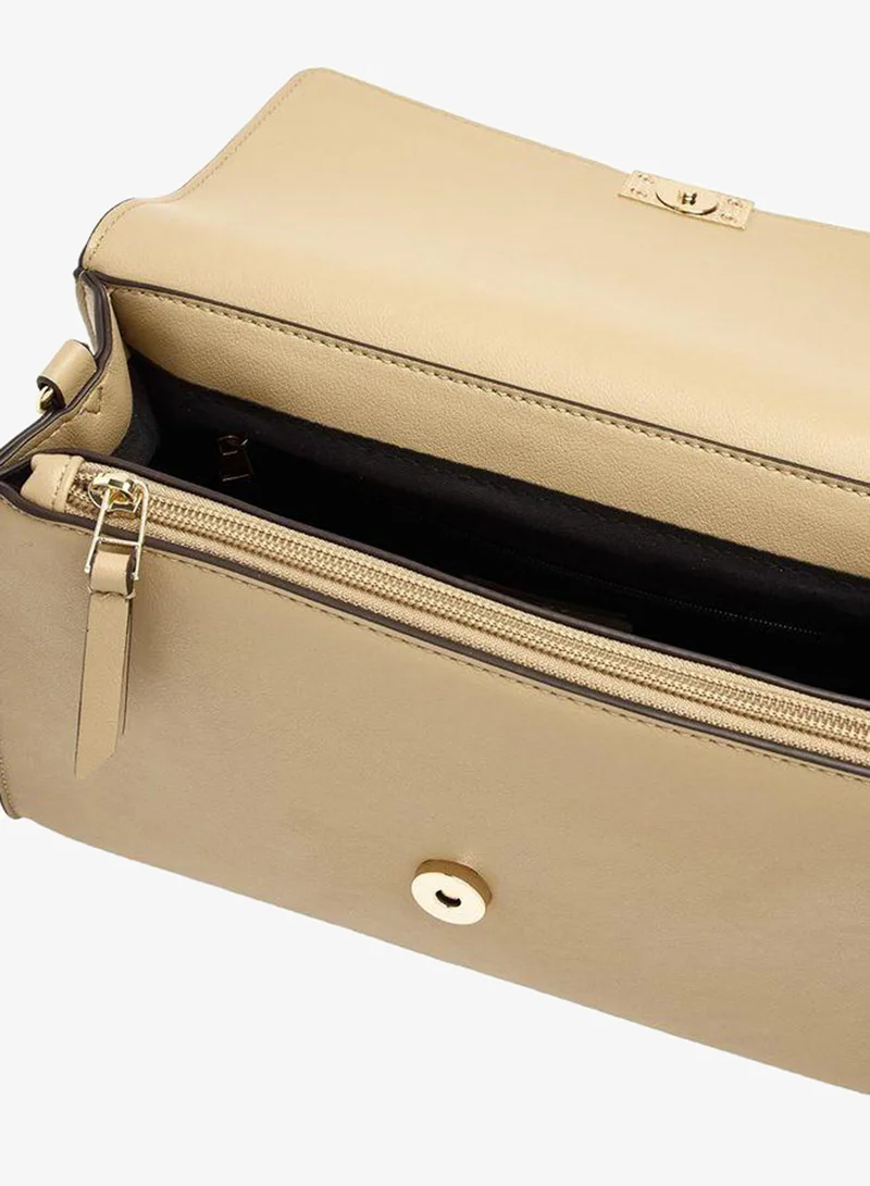 Parfois Beige Plain Crossbody Bag With Flap for Women | Best Price UAE