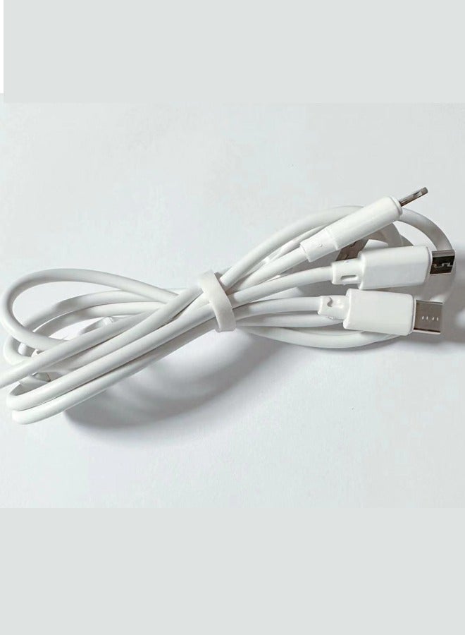HaveDream 3 in 1 Fast Charging Cable Type-C Micro USB Port 1.2m Universal Charger Cable 5A Fast Charging White - Image 1