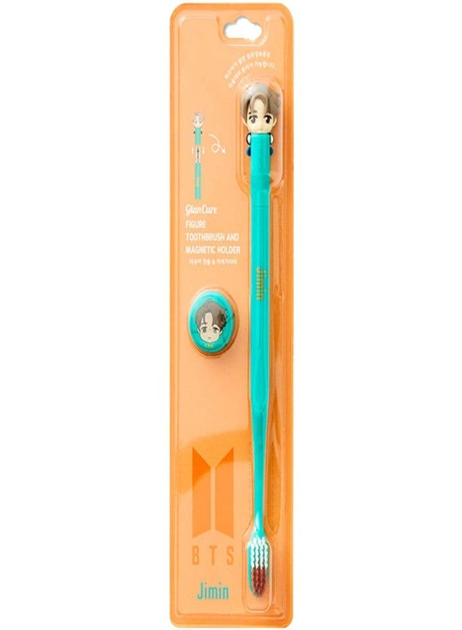 BTS [BTS Official Merchandise] Fans Gift - K-Pop Idols Goods - BTS Character Figure Toothbrush with Convenient Magnetic Holder (Jimin - Image 1