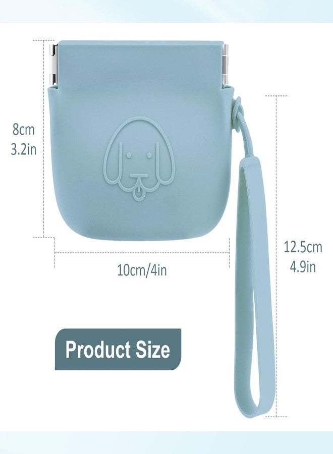WALLFID Silicone Dog Treat Pouch Small Bag,Auto Closure,with Pet Training Clicker,Walking Bag for Dog and Cat,Pocket Size,Easy to Clean,Odorless (sky blue) - Image 3