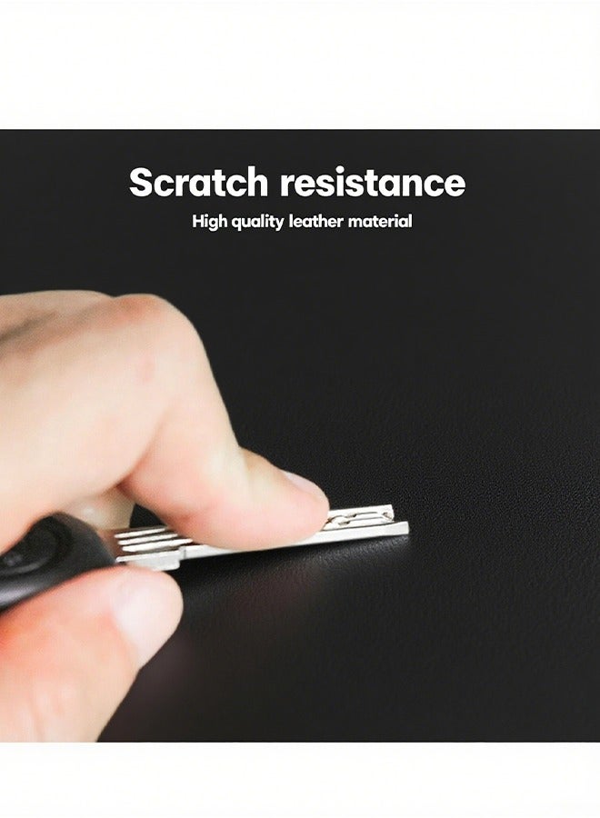 Black Mouse Pad – Waterproof PU Leather, Non-slip Base, Large Desk Mat for Office & Gaming - Image 2