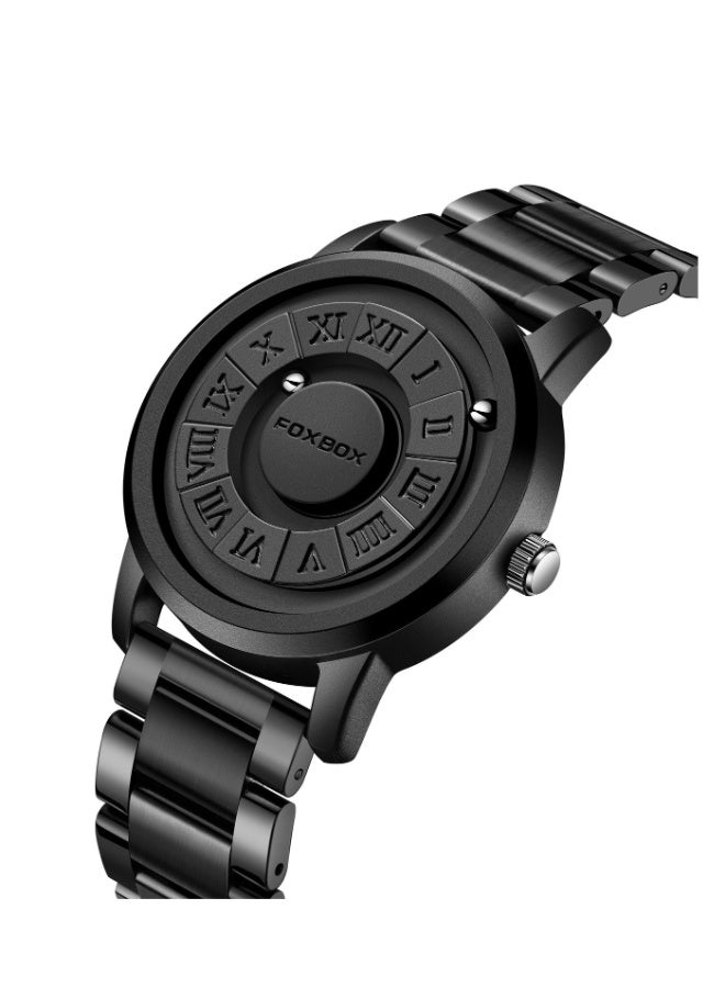 FOXBOX New Men's Creative Magnetic Scrolling Beads Quartz Watch for Men Waterproof watches - Image 3
