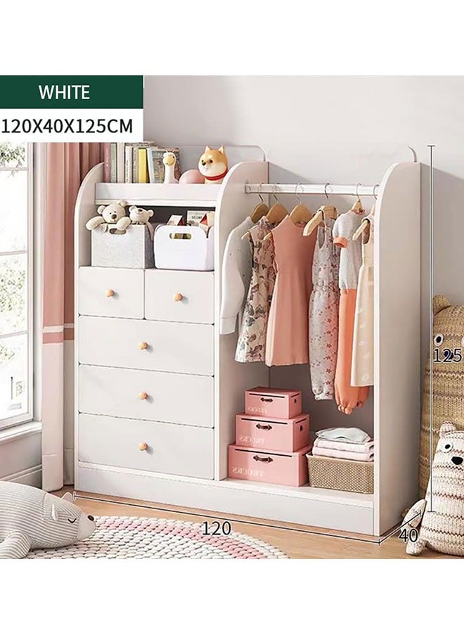 GoldenLike  خزانة ملابس للأطفال، منظم تخزين خزانة ملابس للأطفال مع منطقة تعليق وأدراج، خزانة ملابس أطفال، خزانة ملابس أطفال متعددة الوظائف، رف تخزين منظم ملابس للبنات والأولاد (أبيض) - Image 2