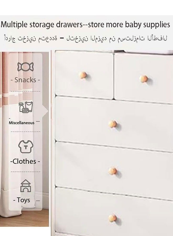 GoldenLike  خزانة ملابس للأطفال، منظم تخزين خزانة ملابس للأطفال مع منطقة تعليق وأدراج، خزانة ملابس أطفال، خزانة ملابس أطفال متعددة الوظائف، رف تخزين منظم ملابس للبنات والأولاد (أبيض) - Image 5