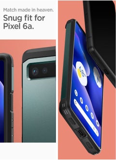 Spigen غطاء حماية Tough Armor لهاتف Google Pixel 6a (2022) مع رغوة شديدة التأثير - أخضر داكن  - Image 3