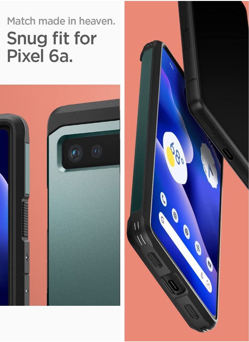 Spigen - غطاء حماية Tough Armor لهاتف Google Pixel 6a (2022) مع رغوة شديدة التأثير - أخضر داكن - Image 1