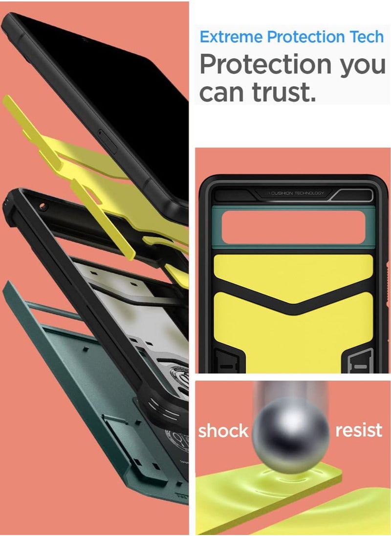 Spigen - غطاء حماية Tough Armor لهاتف Google Pixel 6a (2022) مع رغوة شديدة التأثير - أخضر داكن - Image 1