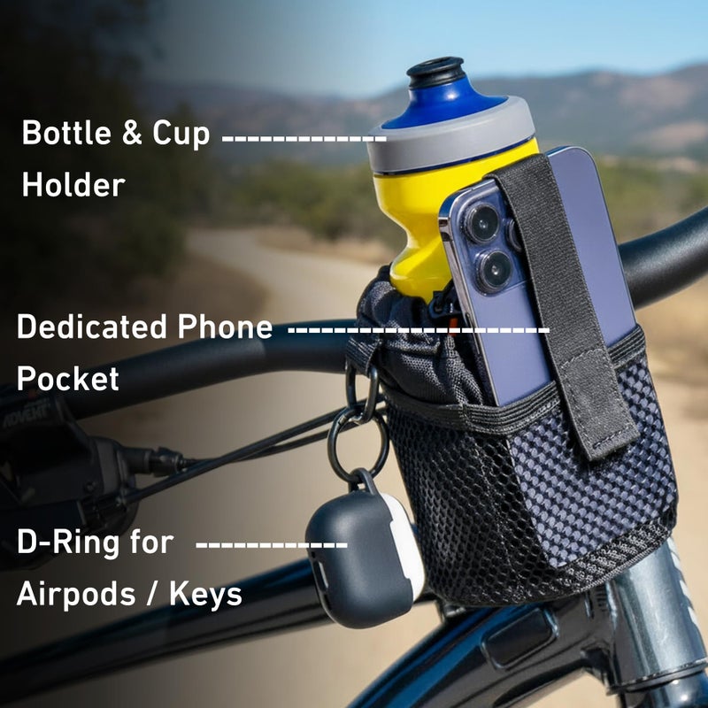 Nomad USA Universal Bike Cup Holder, Handlebar Drink Holder, Bottle Holder, Suitable for Road Bikes, Bicycles, and All (Black) - Image 2