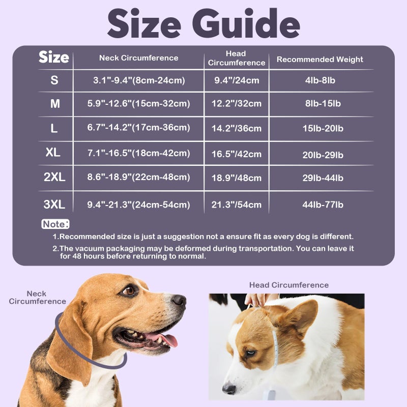 IDOMIK Dog Recovery Collar, Waterproof Soft Dog Cone After Surgery, Comfy Protective Elizabethan Collar Alternative for Dogs Cats, Adjustable Pet Neck Donut Cone Anti-Licking Biting Wounds,Grey,S - Image 2