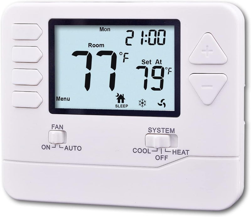 Heagstat 5-1-1 Day Programmable Thermostat for Home Conventional Single-Stage Systems, up to 1 Heat/ 1 Cool, (with White Backlight) - Image 1