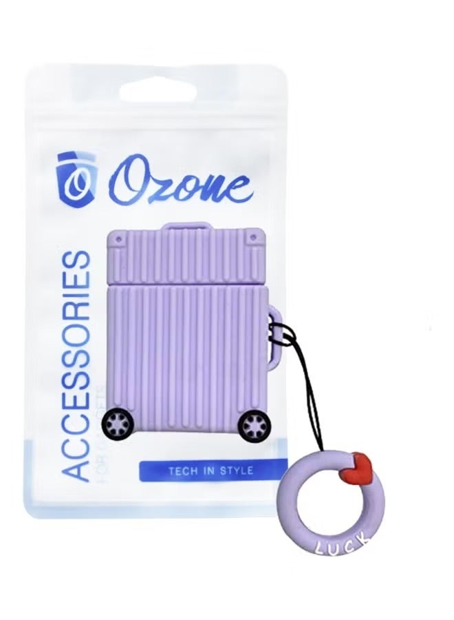 Ozone Trunk Series Protective Case With Keychain Holder For Apple AirPods Purple 