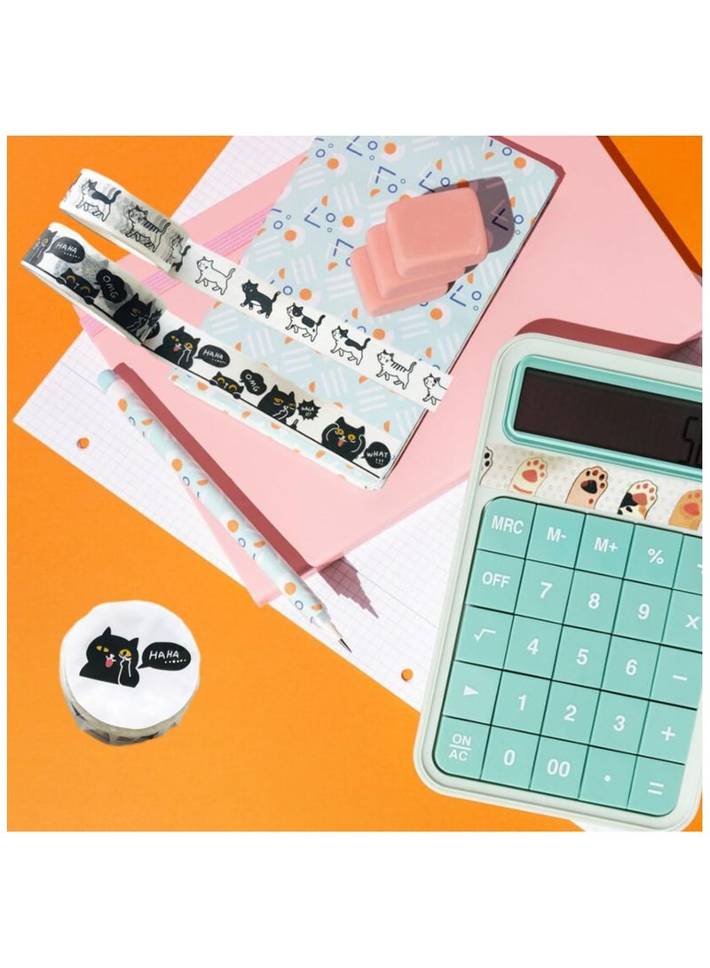 Cute Cat Washi Tape Set - 6 Rolls 15 mm Wide Washi Tape, Wide16ft Long/Roll Cute Washi Tape, Scrapbook Supplies, Journaling Supplies, Kids DIY Crafts, Kawaii Washi Tape, Gift Wrapping - Image 4