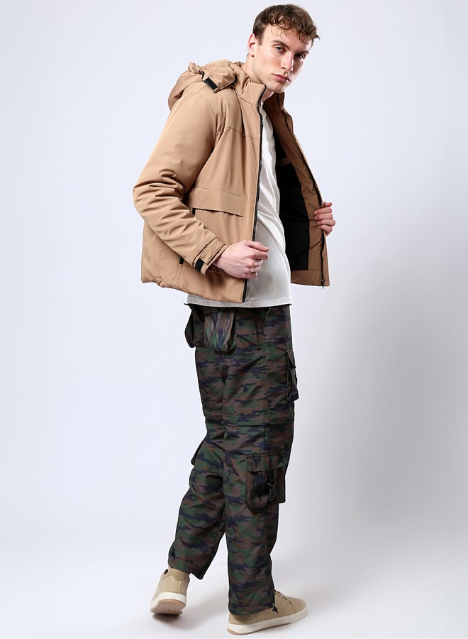 RAVIN Camel Hooded Jacket with Side Pockets - Image 5