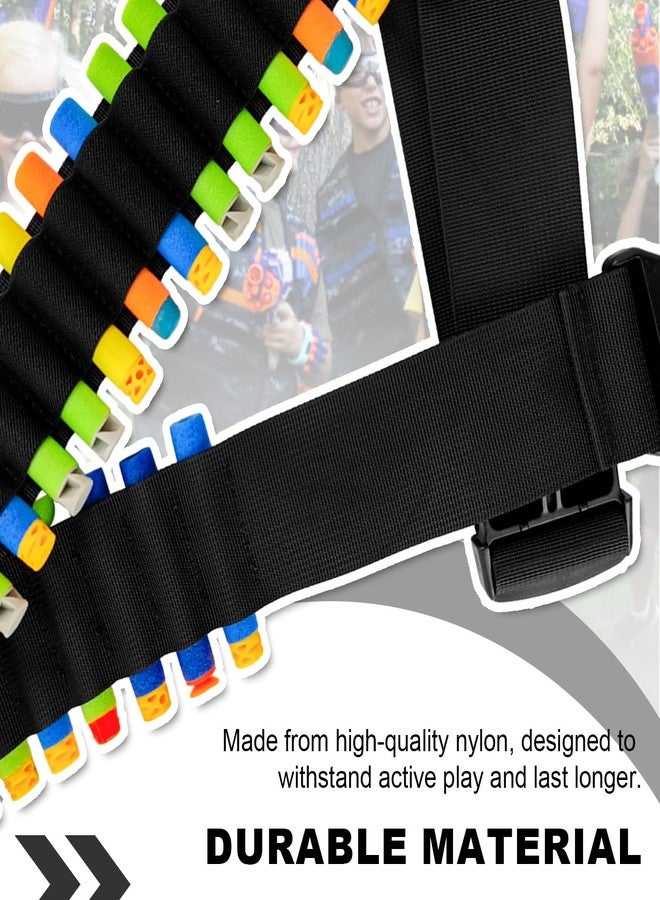 TORMEN Adjustable Nylon Foam Dart Belt Storage 27 Dart Capacity Compatible For NERF Elite Mega Series (Black) - Image 4