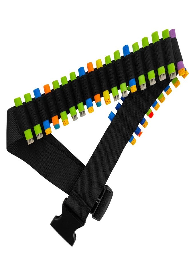 TORMEN Adjustable Nylon Foam Dart Belt Storage 27 Dart Capacity Compatible For NERF Elite Mega Series (Black) - Image 1