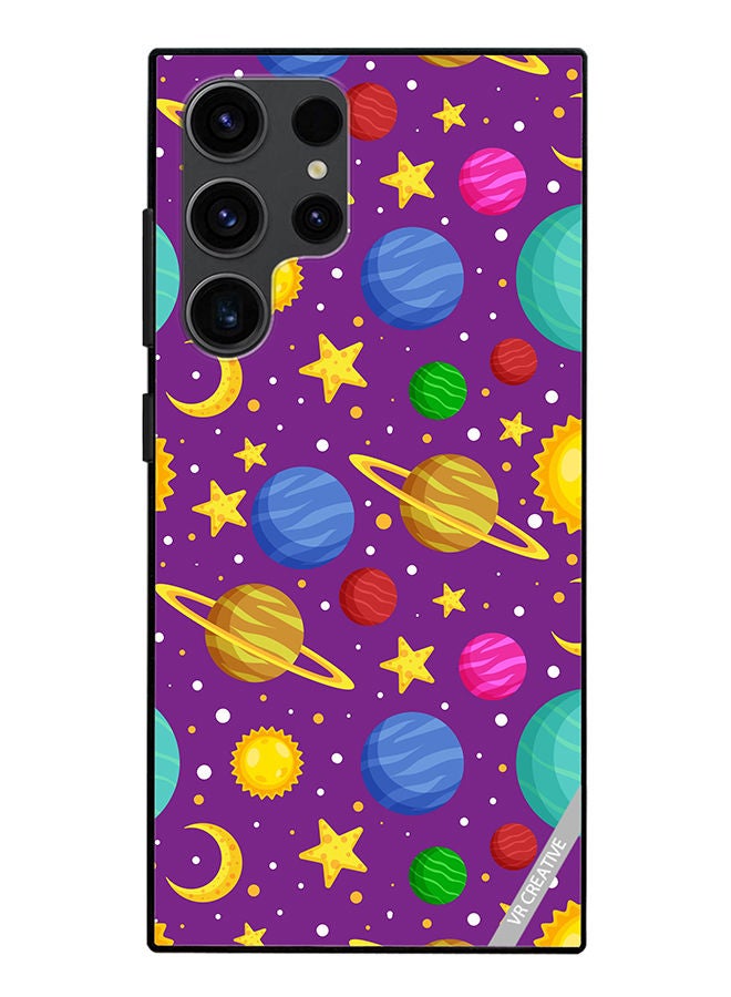 VR CREATIVE Protective Case Cover For Samsung Galaxy S23 Ultra 5G Celestial Bodies Seamless Pattern Design Multicolour - Image 1