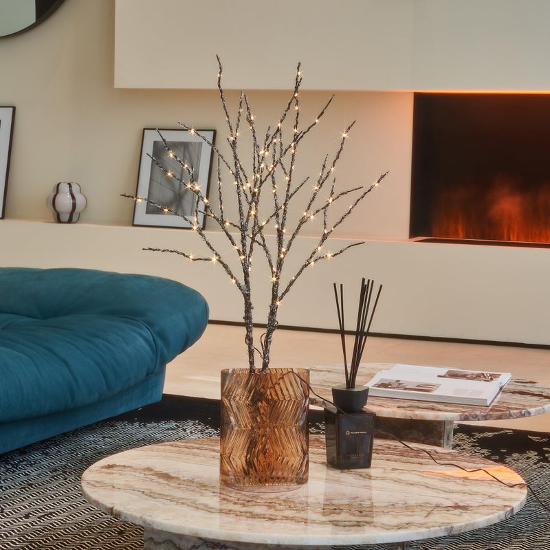 LITBLOOM Lighted Iced Willow Branches 32IN 100 LED with Timer Battery Operated, Tree Branch with Warm White Lights for Holiday Christmas Decoration Indoor Outdoor Use - Image 5