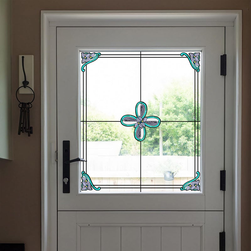 ADD.HERES Window Stickers, â€ŒStained Glass Window Privacy Film, UV Blocking Static Cling for Home Kitchen Office Bathroom, Whisper, 11.81" X 15.75" - Image 5