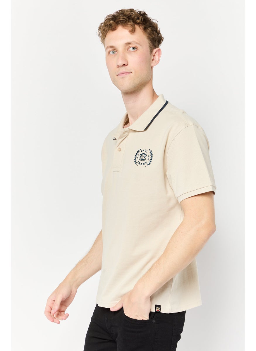 Paul Frank Men Regular Fit Graphic Print Short Sleeves Polo Shirt , Beige  - Image 3