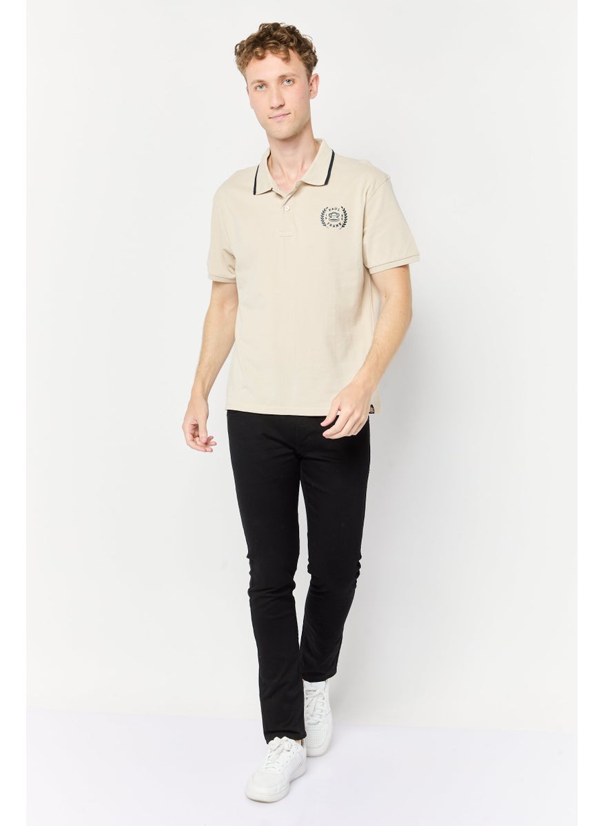 Paul Frank Men Regular Fit Graphic Print Short Sleeves Polo Shirt , Beige  - Image 2