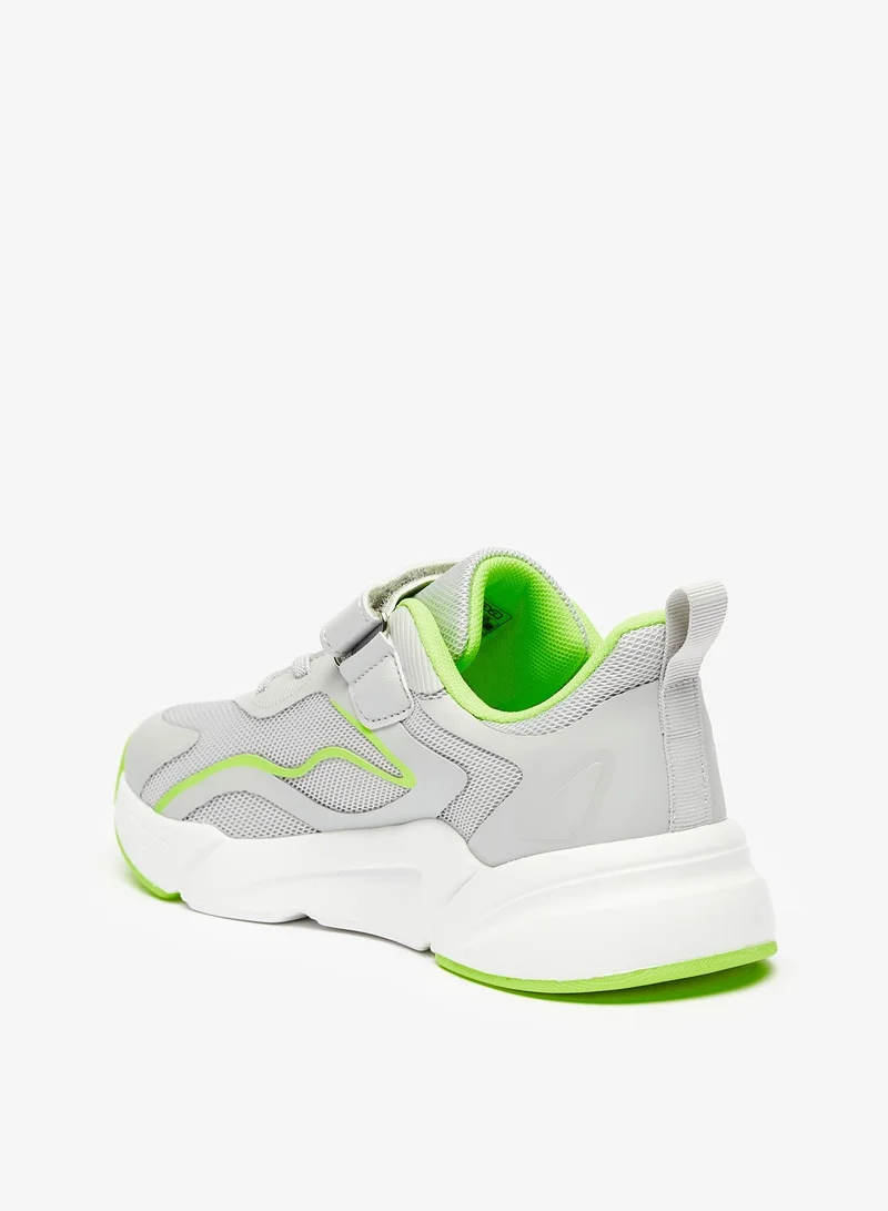 Kappa Boys Textured Sports Shoes with Hook and Loop Closure