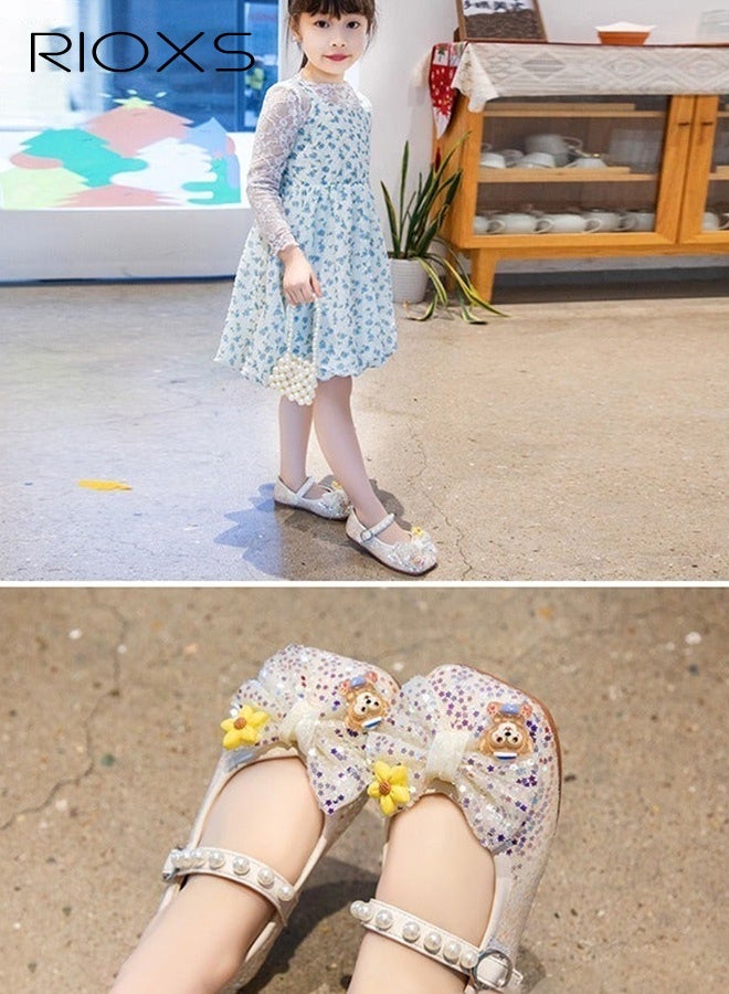 ريوكس حذاء ماري جين، حذاء الأميرة، أحذية بالات برباطات مزخرفة، حذاء ديسى اللامع بعقدة زنبركية، حذاء منخفض الساق بأحذية ناعمة، حذاء فلورا غيلز للحفلات الزفاف، أحذية أنيقة للأطفال الصغار والكبار - Image 3