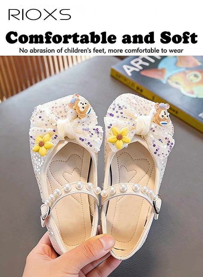 ريوكس حذاء ماري جين، حذاء الأميرة، أحذية بالات برباطات مزخرفة، حذاء ديسى اللامع بعقدة زنبركية، حذاء منخفض الساق بأحذية ناعمة، حذاء فلورا غيلز للحفلات الزفاف، أحذية أنيقة للأطفال الصغار والكبار - Image 4