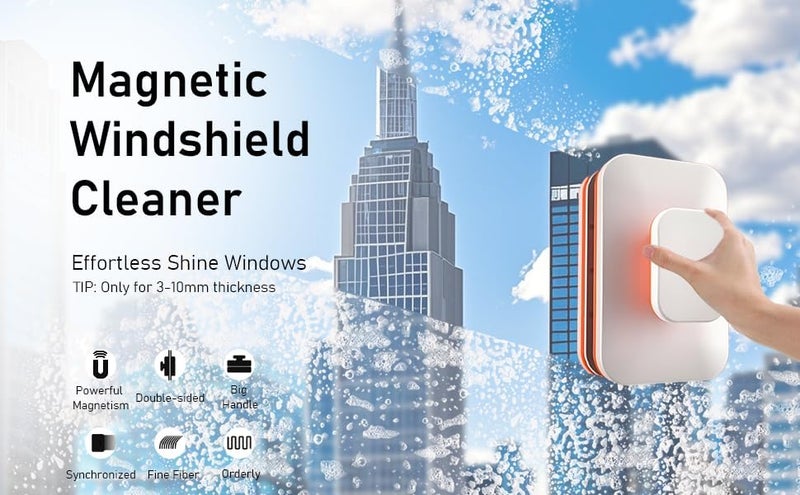 FLOITTUY Magnetic Window Glass Cleaner Wiper Double Side Cleaning Premium Magnet Tool with Double Faced Scratch-Free Cleaning of House/Building Window Glass - Image 3