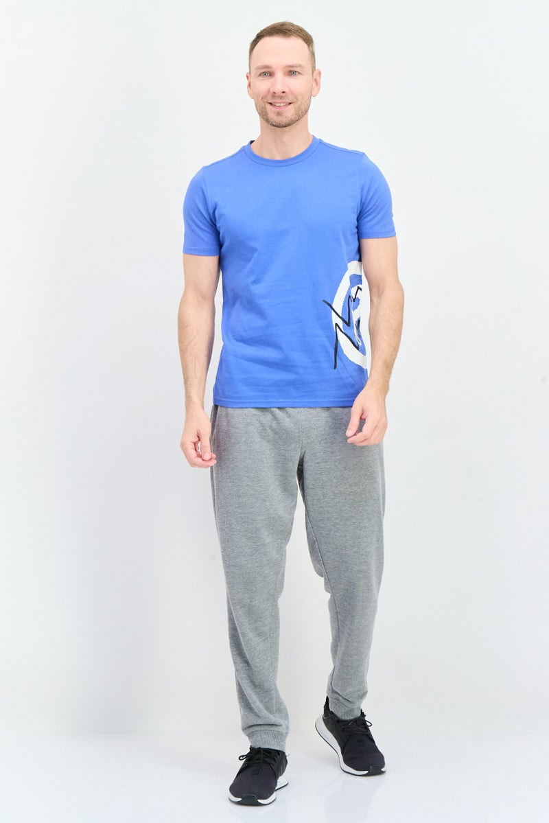 PUMA Men Sportswear Fit Short Sleeves Outdoor Fran Side Seam T-Shirt, Blue Combo - Image 4