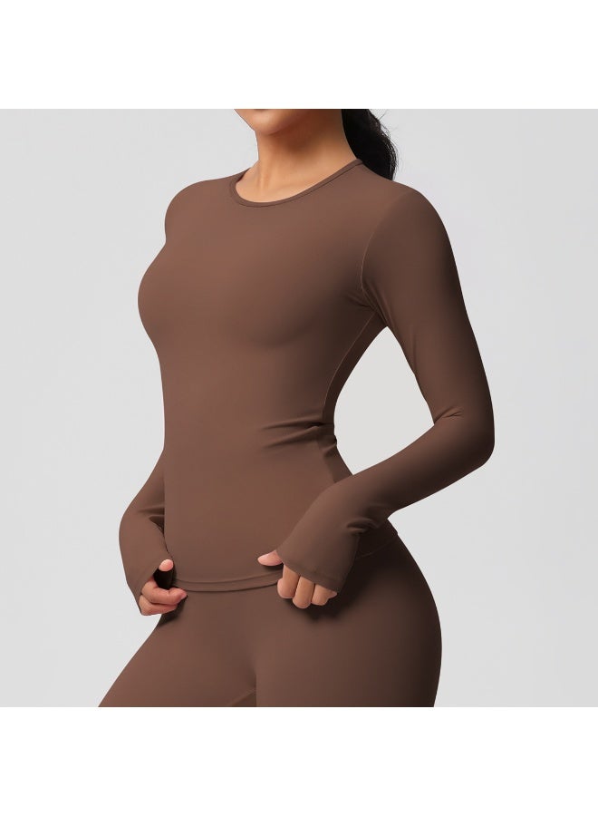 قمصان يوغا نسائية بأكمام طويلة للياقة البدنية، ملابس رياضية للجري، دفع لأعلى، ملابس صالة رياضية، جافة ومناسبة، تنفس، عالية المرونة، قمة رياضية - Image 3