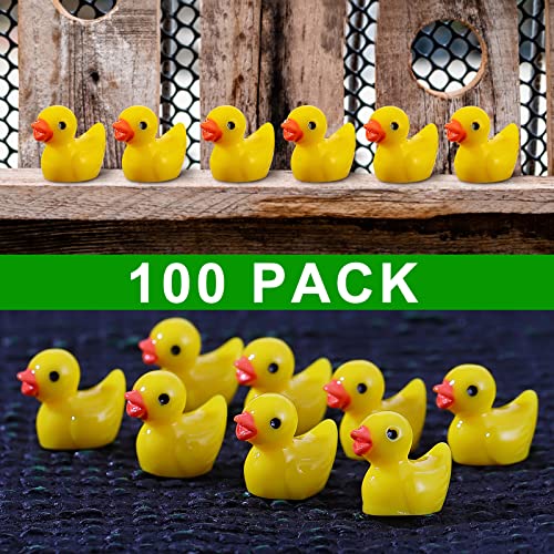 EKisemio 100 Pcs Mini Resin Ducks Bulk Tiny Ducks Set for Potted Miniature Decoration Garden Dollhouse Cake Decoration DIY Slime Kit Craft Charms Party Toys - Image 5