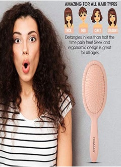 framar Detangling Brush For Curly Hair - Hair Brushes For Women Detangler, Hair Brush For Women, Hair Detangler Brush For Curly Hair, Elegant Hair Brush Detangler Kids Hair Brush (Champagne)  - Image 3