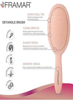 framar Detangling Brush For Curly Hair - Hair Brushes For Women Detangler, Hair Brush For Women, Hair Detangler Brush For Curly Hair, Elegant Hair Brush Detangler Kids Hair Brush (Champagne)  - Image 2