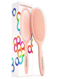 framar Detangling Brush For Curly Hair - Hair Brushes For Women Detangler, Hair Brush For Women, Hair Detangler Brush For Curly Hair, Elegant Hair Brush Detangler Kids Hair Brush (Champagne)  - Image 1