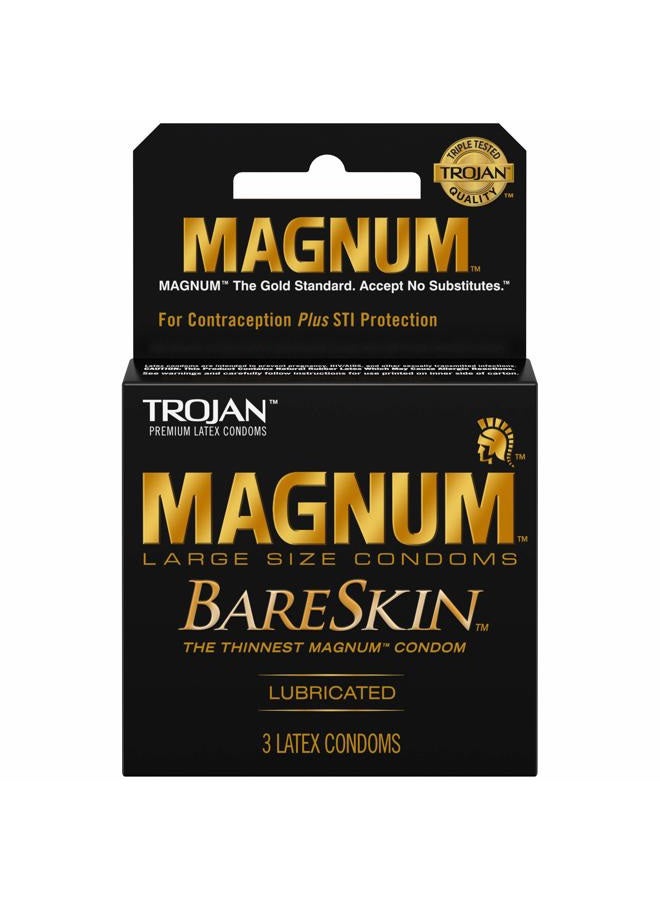 Trojan Magnum Bareskin Male Condoms, 3 Count by Trojan