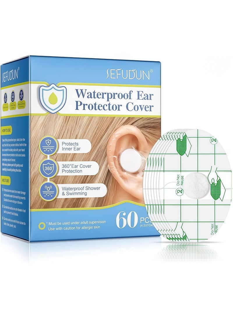 Sefudun Waterproof Ear Protection Stickers (60pcs), for Showering & Swimming - Image 1