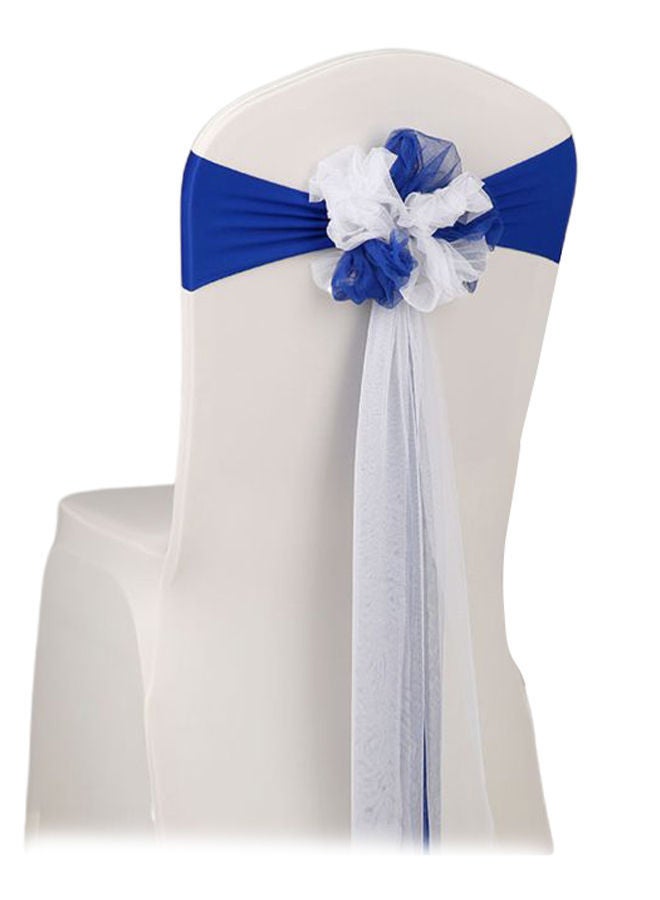 نيبمينينت عقدة بتصميم فيونكة قابلة للتمدد للكراسي للمناسبات مثل حفلات الزفاف/الحفلات/المراسم/الولائم أزرق/ أبيض