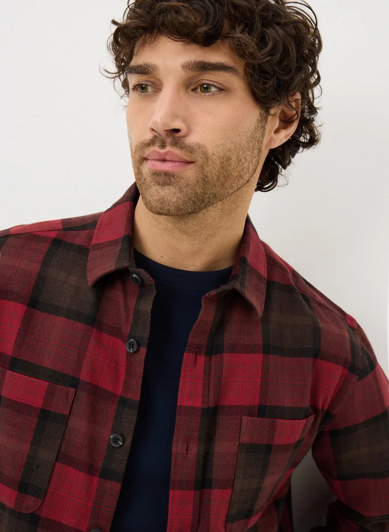 Matalan Burgundy Checked Grindle Shirt