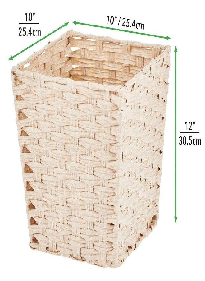 mDesign Small Woven Basket Trash Can Wastebasket - Square Garbage Container Bin for Bathrooms, Kitchens, Home Offices, Craft, Laundry, Utility Rooms, Garages - Cream/Beige - pzsku/ZCCFFC72832F5017BC9A7Z/45/_/1692791433/518c926e-0525-4837-bc2d-a68674889d5a