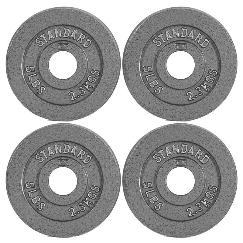 CAP Barbell Olympic 2-Inch Weight Plate, Gray, 5 LBS - 4 Plate Set - Image 1