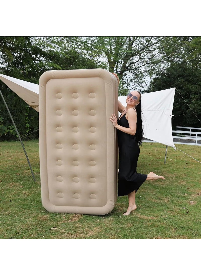 Alinos Alinos Single Air Bed Inflatable Bed with Builtin Electric Pump 3 Mins Quick SelfInflationDeflation Guest Air Mattress Blow Up Bed for Home Portable Camping Travel 190x100x40cm 250kg MAX  - Image 2