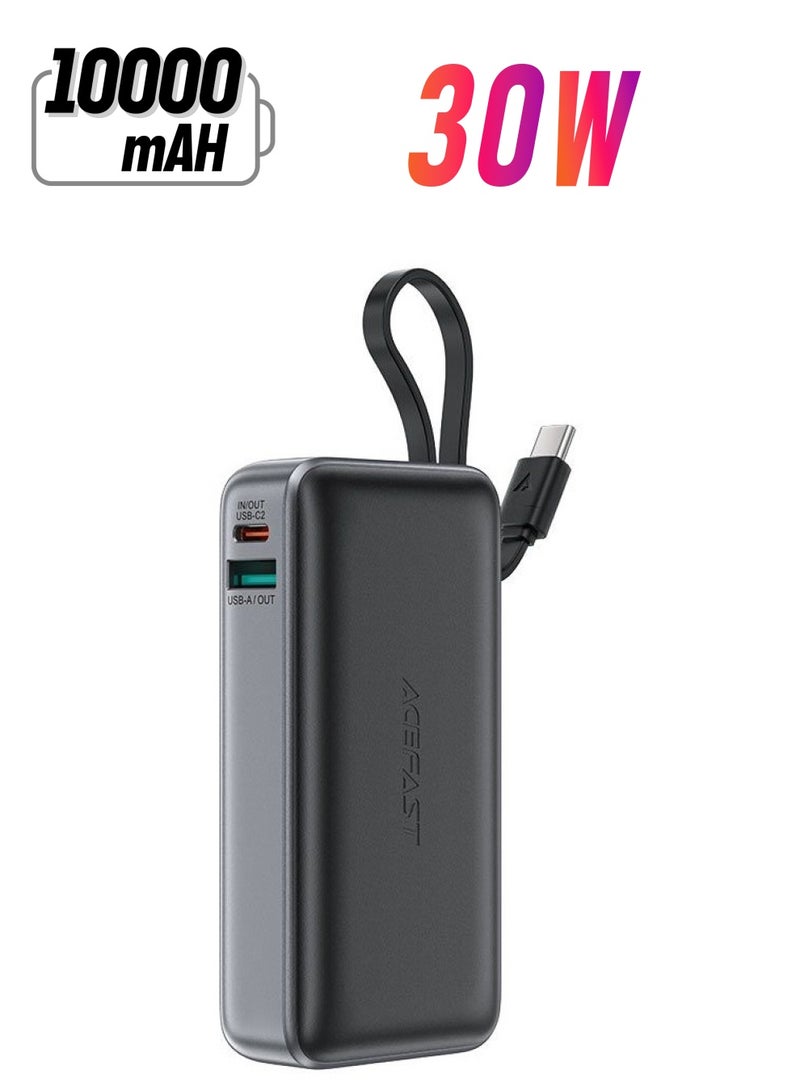 ACEFAST M7-10000 PD30W Power Bank with Cable with 2 Charging Ports Lightweight and High Quality - Image 1
