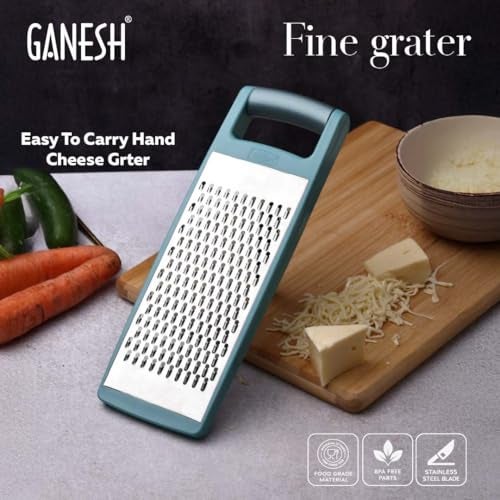 Ganesh Fine Stainless Steel Flat Vegetable Grater for Cheese, Potato, Carrot and Slicer with Non-Slip Base, Dishwasher Safe - Image 3