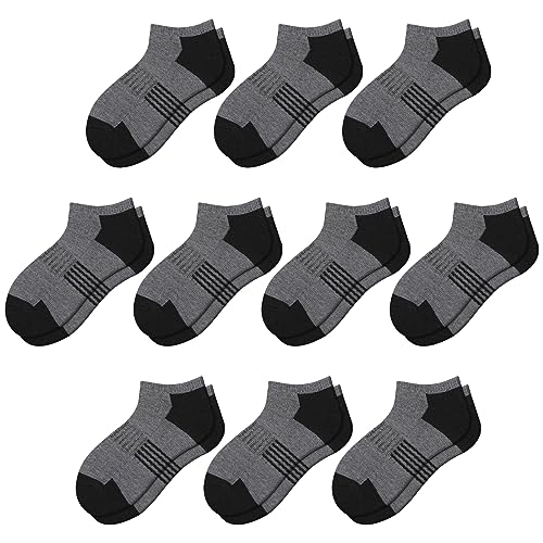 Comfoex 10 Pairs Boys Socks Low Cut Ankle Socks For Kids 8-10 4-6 6-8 Years Old Short Athletic Socks With Cushioned Sole - Image 1