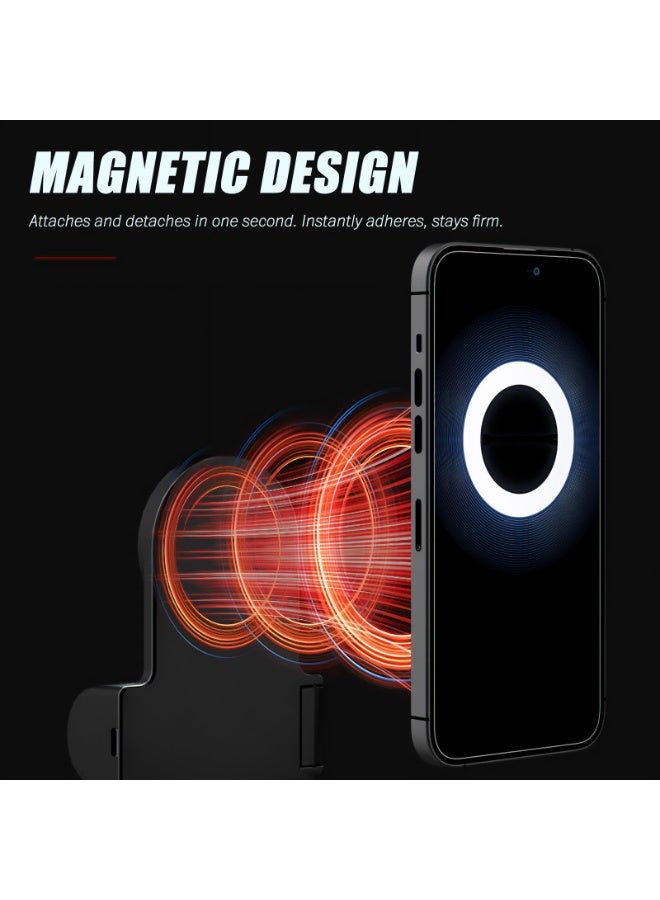 حلقة إضاءة مغناطيسية لتصوير السيلفي، مزودة بقبضة سريعة مع جهاز تحكم عن بُعد قابل للفصل بتقنية بلوتوث لأجهزة iPhone، إضاءة LED قابلة لإعادة الشحن، مقبض كاميرا هاتف ذكي، ملحقات تصوير متوافقة مع Magsafe - Image 2