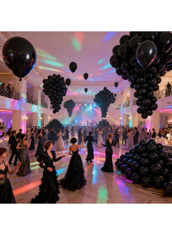 PAXILE 160pcs Black Balloons 12 Inch Matte Latex Balloons for Graduation Birthday Wedding Party Decorations - Image 5