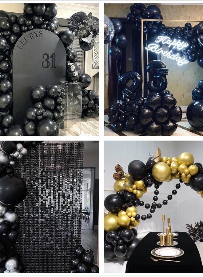 PAXILE 160pcs Black Balloons 12 Inch Matte Latex Balloons for Graduation Birthday Wedding Party Decorations - Image 4
