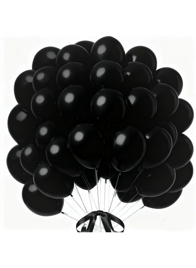 PAXILE 160pcs Black Balloons 12 Inch Matte Latex Balloons for Graduation Birthday Wedding Party Decorations - Image 1